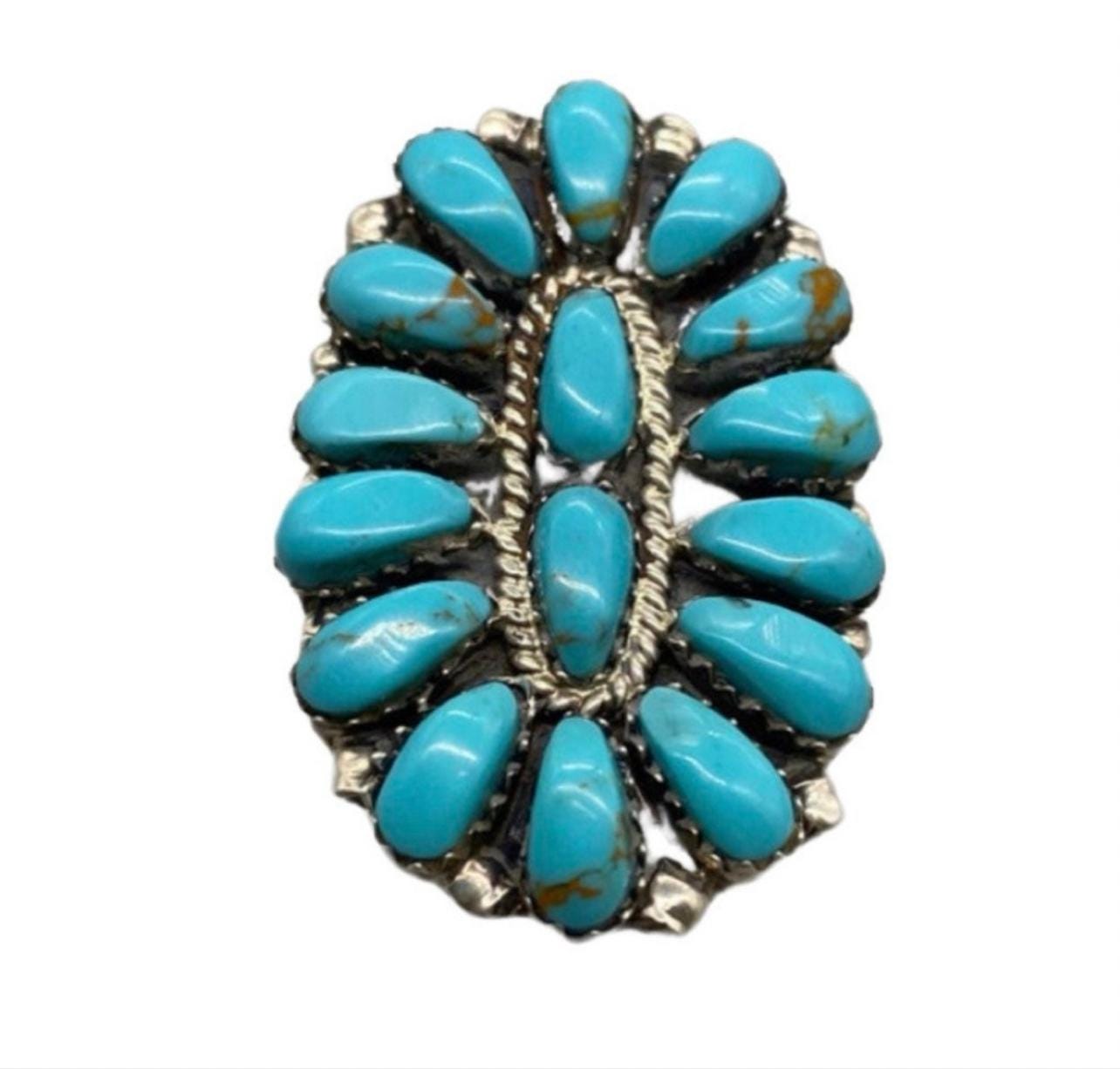 NAVAJO Juliana Williams クラスターバングル harpo Vintage Navajo Juliana Williams Petit Point Green Turquoise
