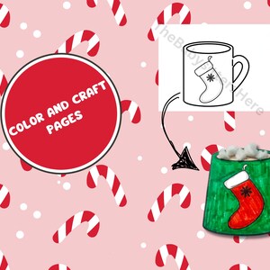 Hot Cocoa Mug Coloring Pages and Templates for Crafting, Crafts for Kids, Hot Chocolate Mug Crafting Pages for Kids