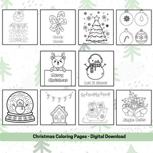 Christmas Coloring Pages, Homeschool Printable, 10 Printable Coloring Pages, Cute Coloring Book, Printable Coloring, Colouring Pages
