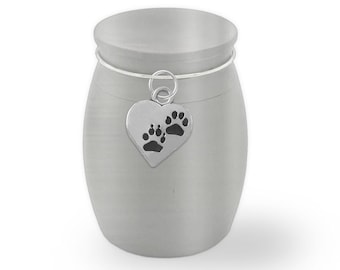 Small Mini Pet Urn Ashes Holder Keepsake Memorial Container Jar Vial Brushed Stainless Steel Cremation Funeral Cat Dog Urn