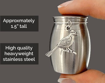 Cardinal Bird Small Miniature Urn Cremation Ashes Holder Keepsake Memorial