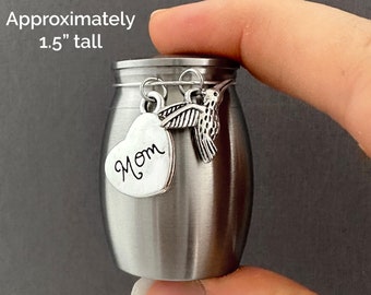 Hummingbird Mom Small Miniature Urn Cremation Ashes Holder Keepsake Memorial