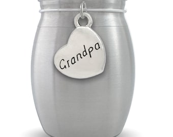 Small Urn for Grandpa Keepsake Miniature Ashes Holder for Loss of Grandfather for Cremation Ashes Stainless Steel Memorial Vial