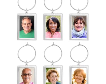 Photo Wine Tag Charms Kit Silver Rectangles Make Your Own Wine Tags