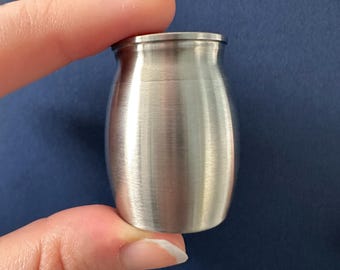 Small Urn Plain Keepsake Miniature Ashes Holder for Loss of Loved One for Cremation Ashes Stainless Steel Memorial Vial