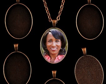 Mega Kit Photo Necklaces with 22x30mm 1"x1 1/4" Copper Oval Photo Pendants