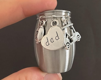 Dad Golf Football Mini Urn Ashes Holder Memorial Keepsake Small Urn for Dad Ashes Small Urn Stainless Steel