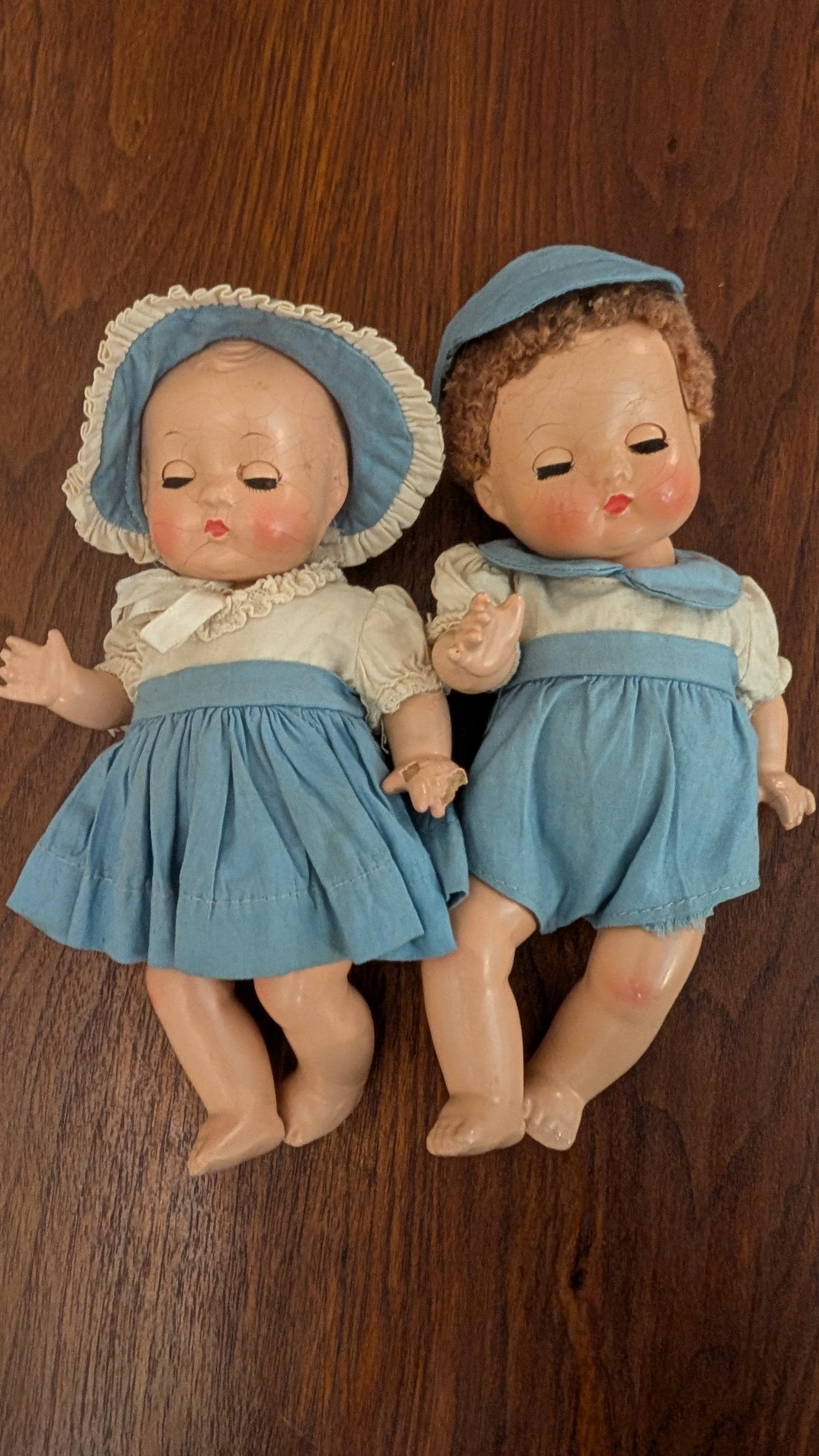 Set of 2 Effanbee 1930's Patsy Babyette Dolls - Antique With