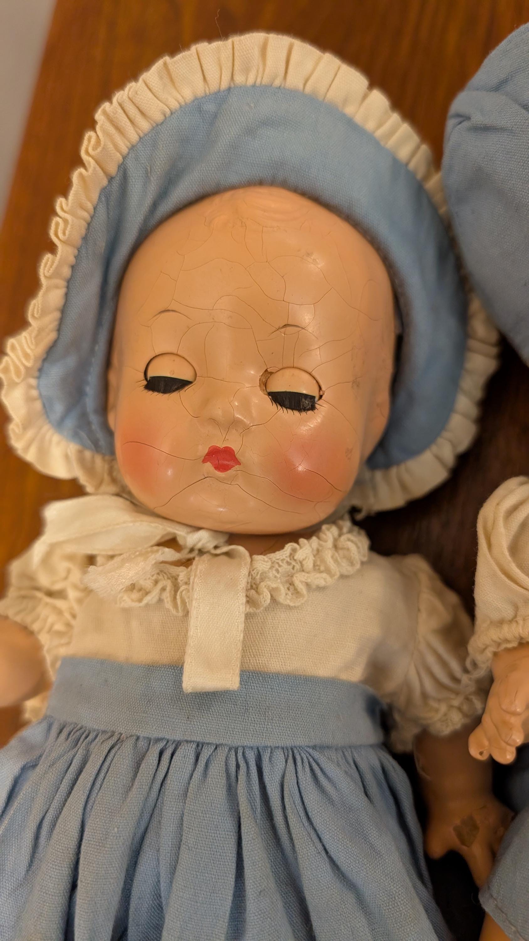 Set of 2 Effanbee 1930's Patsy Babyette Dolls - Antique With