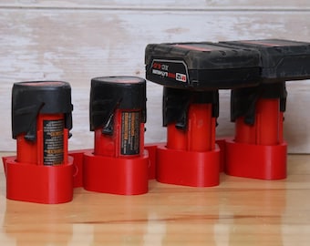 Soporte de pared para batería M12 4 para baterías Milwaukee y Bosch de 12 V