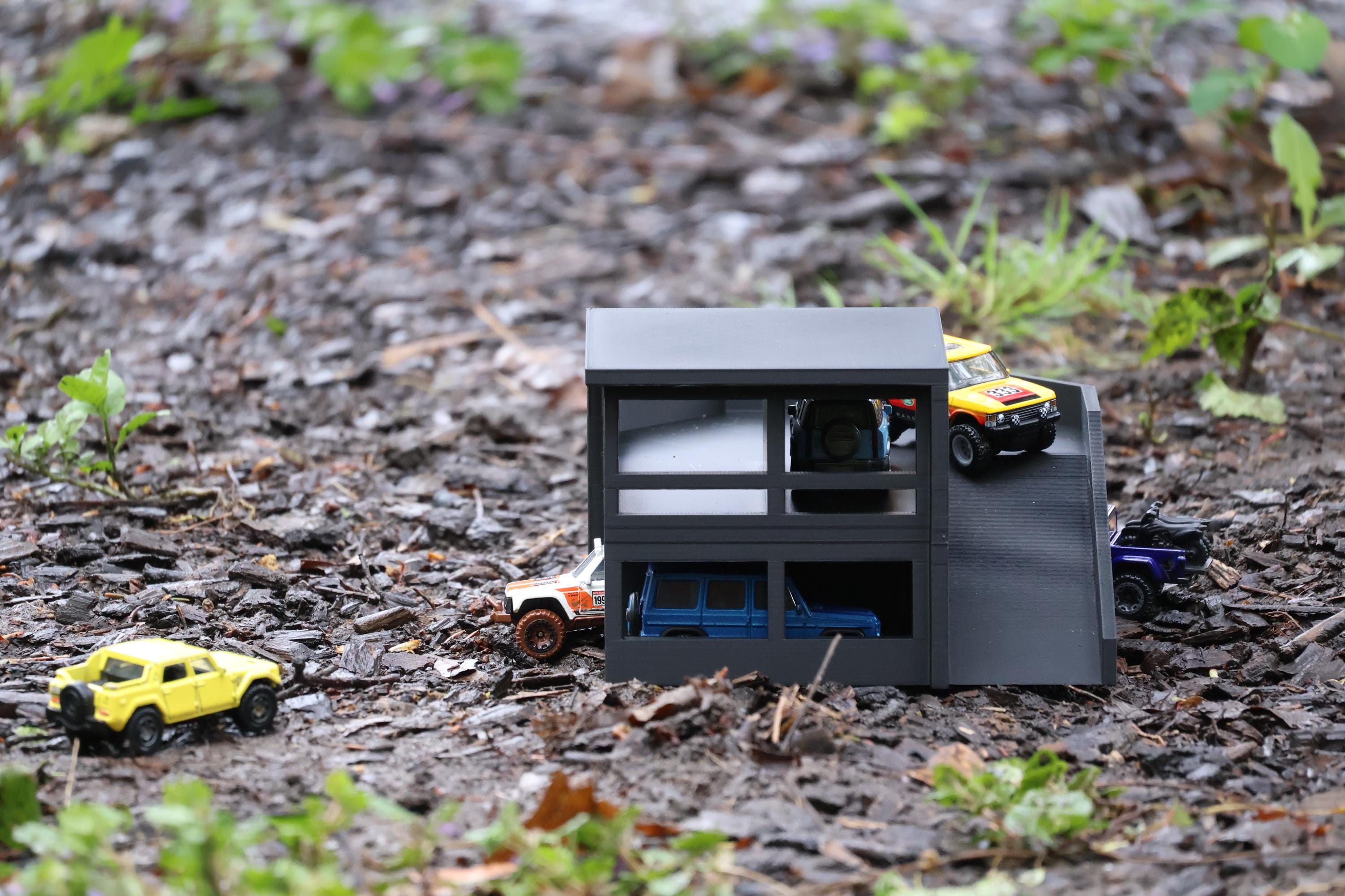 Matchbox Car Garage Modern – 2-level Parking With Ramp for Die-cast ...