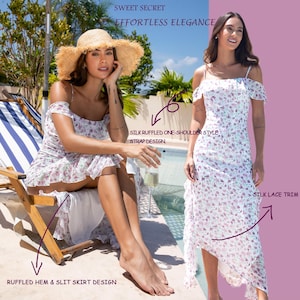 Cold Shoulder Ruffle Maxi Dress | Romantic Flowy Summer Dress | Boho Date Night Gown | Elegant Off Shoulder Chiffon Dress