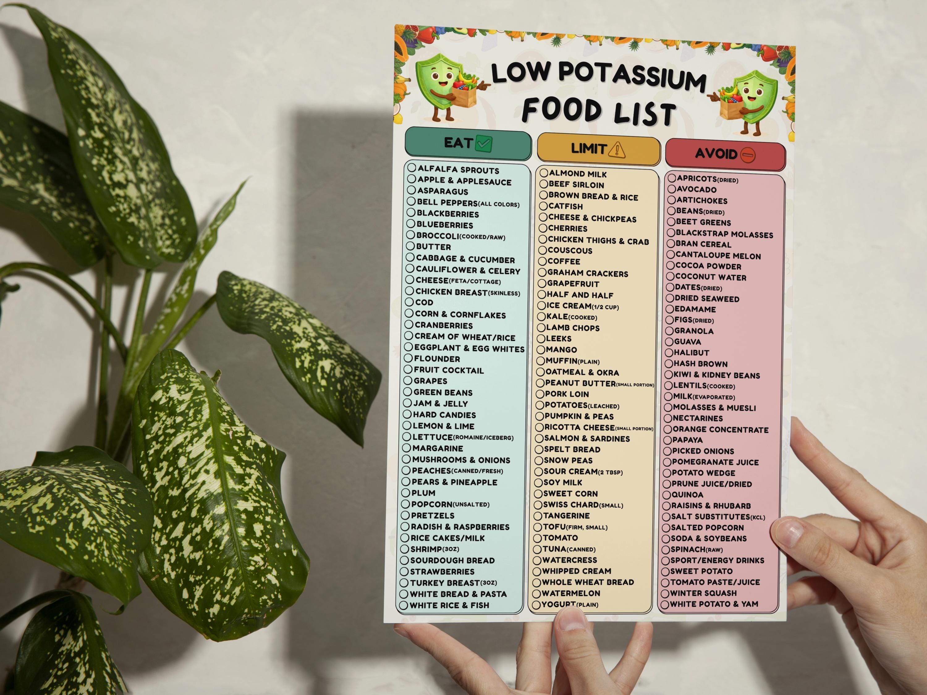 Low Potassium Food List, Kidney Health, CKD, and Renal Diet Support ...