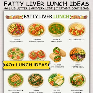 Fatty Liver Meal Ideas, Fatty Liver Meal Plan, Fatty Liver Disease Food Chart, Anti Inflammatory NAFLD or NASH Diet for Liver Health