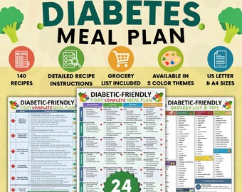Complete Diabetes Meal Plan, Diabetic Food Chart, Pre-Diabetes Meal Plan, Prediabetes Snack Ideas, Diabetic Food List, Diabetes Grocery List