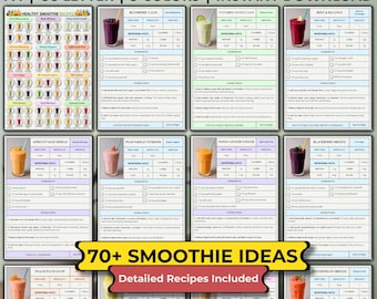 Healthy Smoothie Recipes, Healthy Smoothies for Weight Loss, Detox & Gut Health Smoothies, Healthy Smoothie Chart, Smoothie Ideas