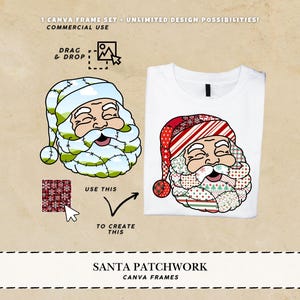 Patchworkowe wzory, świąteczna koszulka Świętego Mikołaja, preppy, Mikołaj png, świąteczna koszulka png, świąteczne modne wzory png, patchwork, świąteczne klimaty
