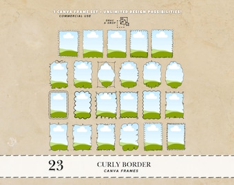 Wavy border frames Canva frame border hand drawn borders editable border hand drawn doodle border Hand drawn frames Border Frames PNG bundle