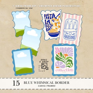 Decorative frames Summer clipart Whimsical wavy border frames bundle watercolor frames summer border hand drawn doodle border summer frames