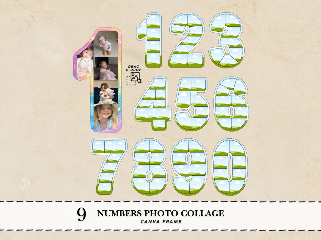 Number Photo Collage Canva Frames Photo Collage Template Photo Birthday ...
