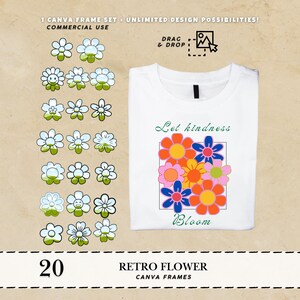 Flower canva frame Retro flowers PNG Canva frames bundle Flower canva template Flower SVG bundle Boho hippie clipart Wildflower clipart