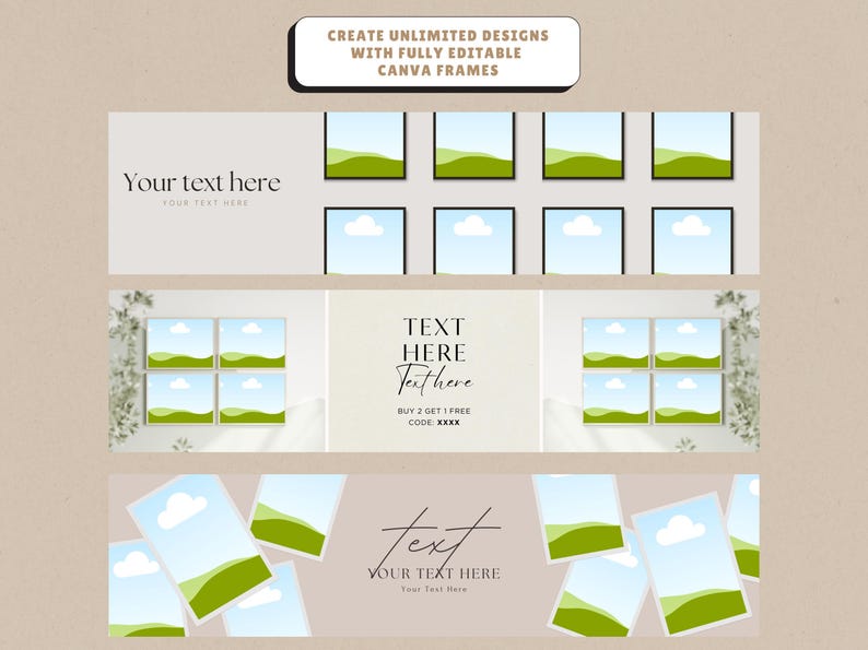 Elevate your shop's look with this Etsy Banner Template bundle, perfect for creating a cohesive and eye-catching storefront. This Etsy banner bundle includes Canva Etsy banner designs and Etsy banner mockups for easy customization. Featuring Canva banners templates aesthetic, this pack is ideal for branding, promotions, or seasonal updates. Also great as a website banner Canva collage, it adds a stylish touch to your online presence.