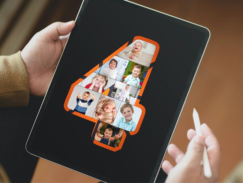 Create meaningful memories with this Number Photo Collage Canva Frames template. This editable photo collage template Canva design lets you easily add photos into number shapes to create a unique birthday collage photo numbers display. Perfect for milestone birthdays, anniversaries, and special celebrations, this Canva anniversary photo collage gift template is simple to customize and ideal for party décor, keepsake posters, and personalized digital designs.