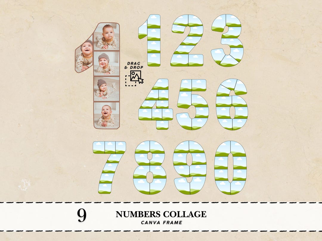 Photo Collage Numbers Canva Frames Collage Template Photo Canva ...
