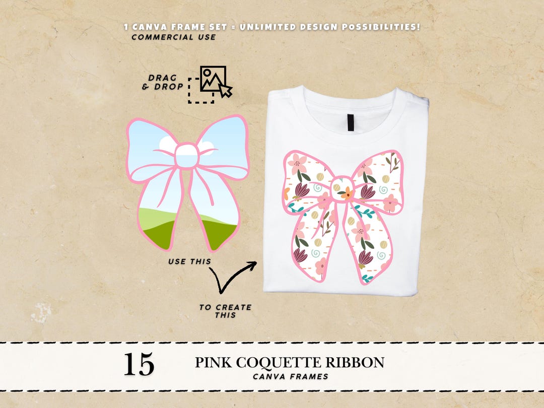 Trendy Canva Frame Pink Coquette Canva Frame Template Canva Drag and ...