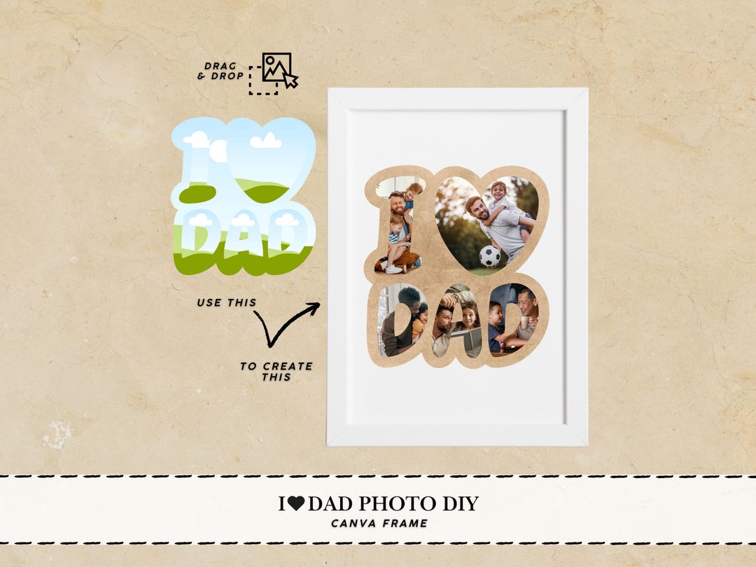 Dad Collage Frame Fathers Day Printable Fathers Day Picture Dad Photo ...