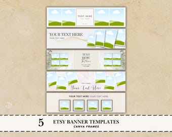 Plantillas de banners para Etsy, banners para tiendas Etsy, paquetes de banners para tiendas Etsy, banners de Canva, banners para tiendas Etsy, imagen de marca para Etsy, plantillas de banners para sitios web de vendedores de Etsy.