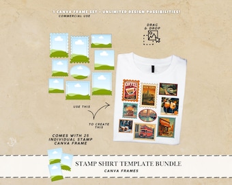 Stamp designs Shirt SVG Template Stamp PNG design trendy Canva frames Hand drawn border doodle border frame Canva trendy sublimation designs