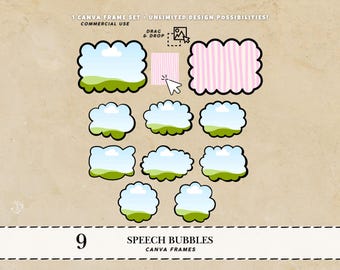 Speech bubble Canva frames bubble clipart speech stickers comic clipart scalloped shapes wavy frame svg wavy frame clipart wavy shapes frame