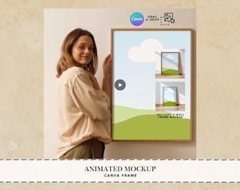 Mockup geanimeerde Canva-video's mockupframes mockupbundel Videomodelframes Etsy productvideo's Canva-videosjabloon animatie mockupvideo