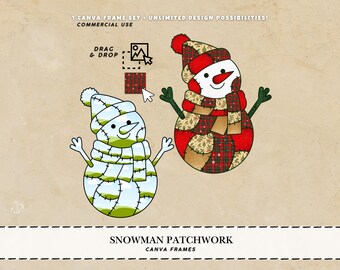Kerst canvas frames sneeuwpop kerst retro sneeuwpop patchwork canvas frame kerst canvas sjabloon patchwork sneeuwpop vrolijk kerstfeest png