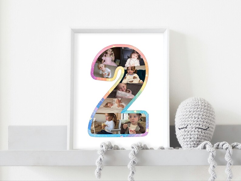 Create meaningful memories with this Number Photo Collage Canva Frames template. This editable photo collage template Canva design lets you easily add photos into number shapes to create a unique birthday collage photo numbers display. Perfect for milestone birthdays, anniversaries, and special celebrations, this Canva anniversary photo collage gift template is simple to customize and ideal for party décor, keepsake posters, and personalized digital designs.