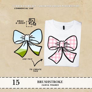 Tied bow PNG Coquette Bow Canva Coquette bow clipart Canva ribbon frame Canva frames bundle Add picture photo Custom Canva frames Bundle