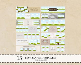 Etsy Banner Template Etsy banner bundle Canva Etsy banner Etsy banner mockups Canva banners templates aesthetic Website banner Canva collage