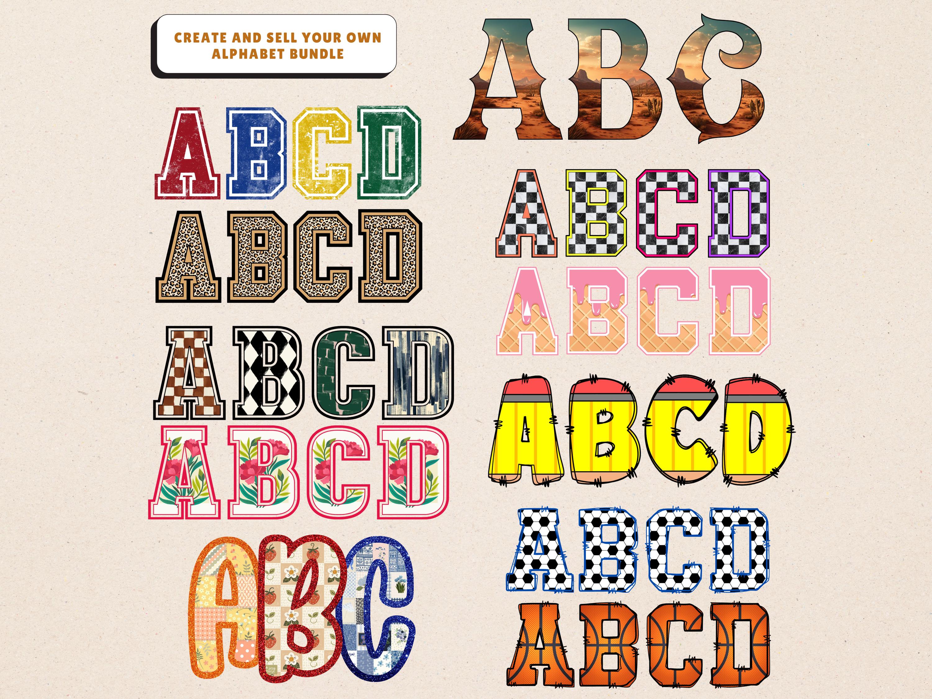 Canva Letters Bundle Customized Lettering Font Bundle Trendy Canva ...