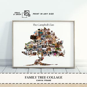 Family Tree Frames Collage picture Tree Canva frames photo collage Canva editable tree Canva frame template Photo family tree custom collage
