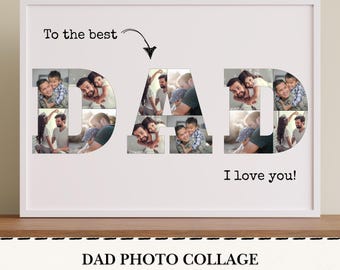 Dad Collage Canva Frame Dad Pictures custom Dad Gifts customized pictures Father's day gift Father's day photo frame Father's day Canva