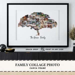 Family Collage Photo family tree Canva frame Family gift custom family portrait frames family tree picture custom photo gifts family tree