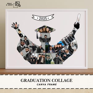 Collage Graduate Photos Canva Frame Graduation Gift Photo frames collage Graduation Photo Collage Template Editable Graduation Photo Collage