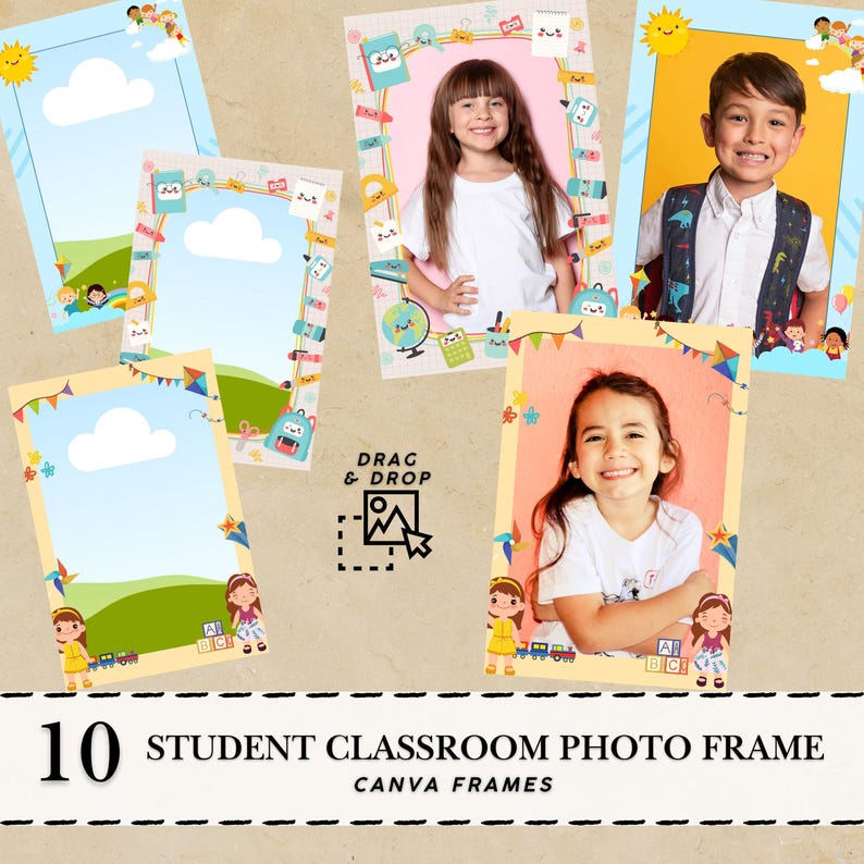 School Photo Frame Classroom Photo Kindergarten Frame School Border ...