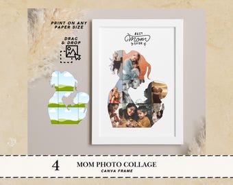 Collage Canva Frames Mom Canvas Rahmen, Mom Erinnerungsposter Mom Fotocollage Mutter Tochter Benutzerdefinierte Mom Photo Frame Mutter Canvasrahmen