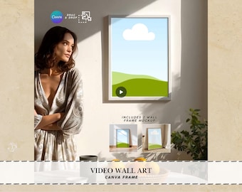 Frame mockup person Frame mockup video Poster mockup video Content Poster frame video Animated mockup Canva video mockup Canva video frame
