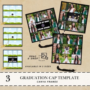 Plantilla de adorno para birrete de graduación Decoración de birrete Birrete de graduación personalizado Birrete personalizado para adorno de graduación Clase de 2025 Regalo para graduados Birrete de graduación