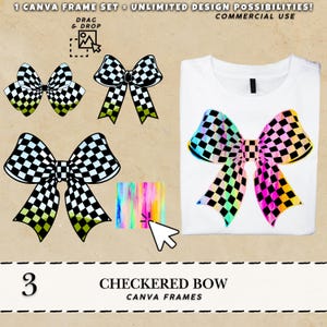 Checkered Bow PNG Doodle bow Trendy bows png Race day design Checker coquette bow Ribbons coquette Checkered shirt design PNG retro checker