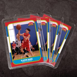 Tarjeta deportiva personalizada con diseño icónico de baloncesto 1985-86