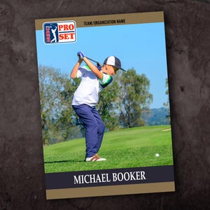 Tarjeta digital personalizada con diseño de golf Pro Set de 1990